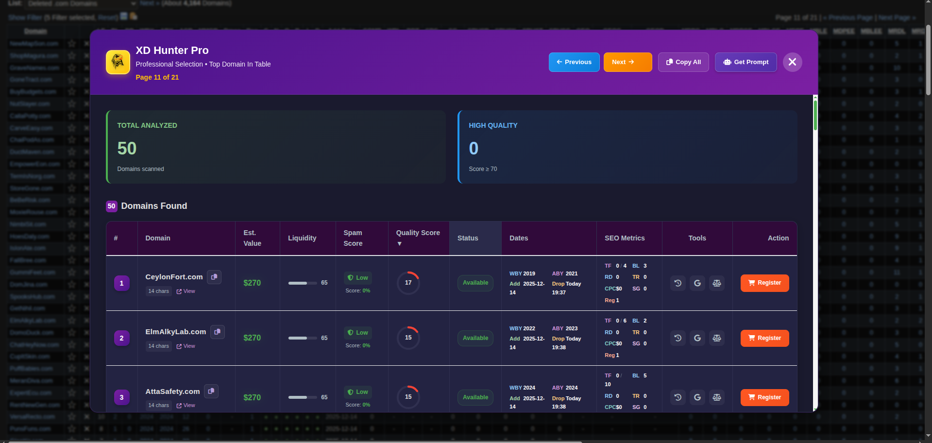 Smart Domain Ranking Screenshot 2