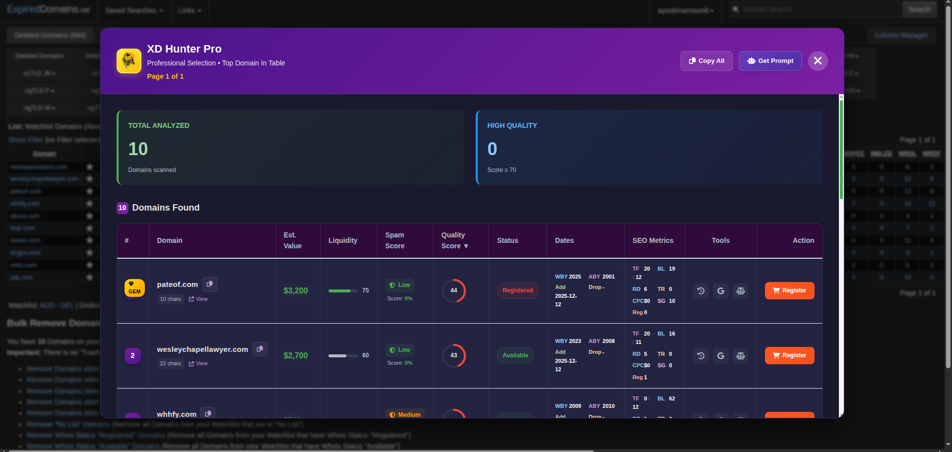 Smart Domain Ranking Screenshot 3